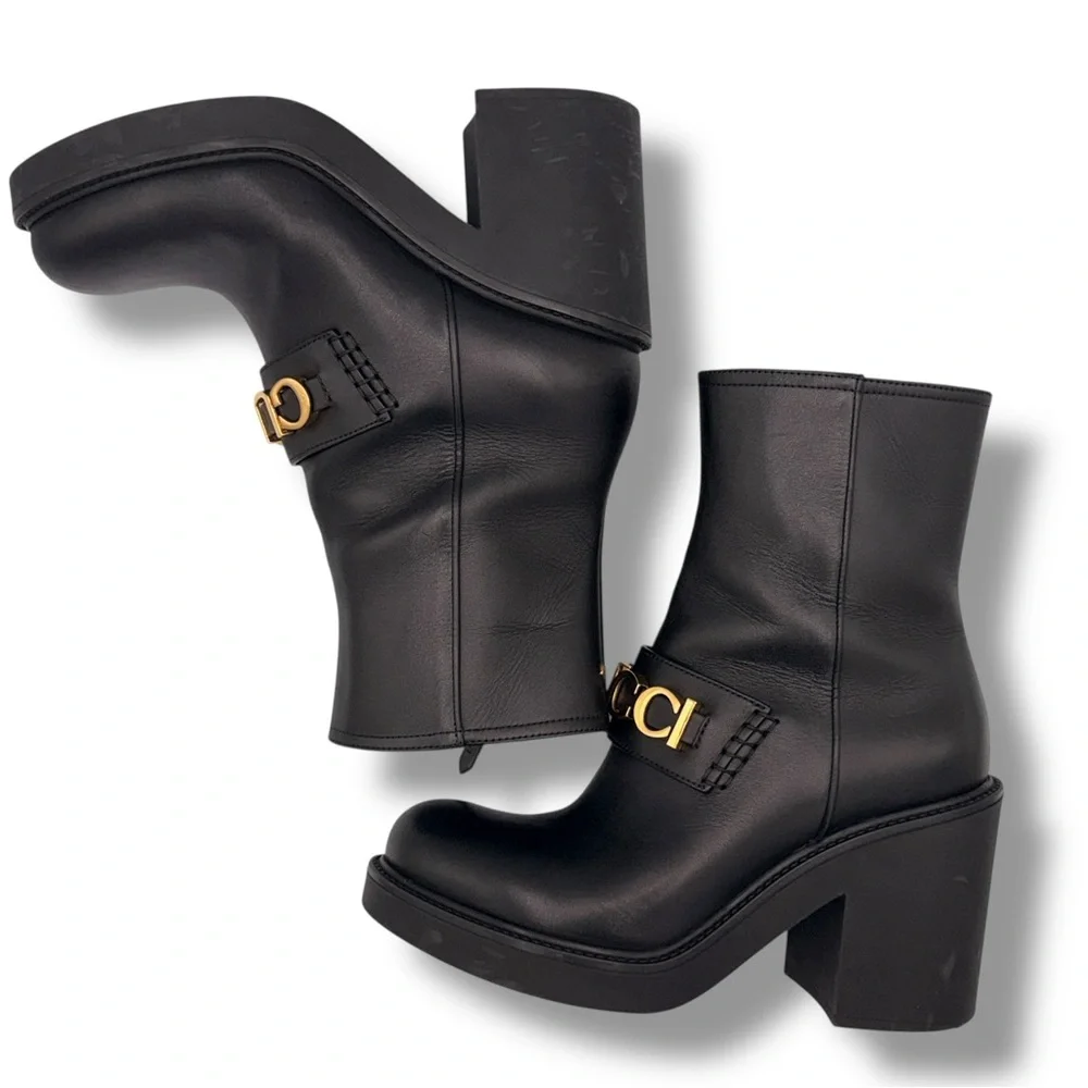 Gucci Logo Ankle Boots Black Leather – EU 37 - Picture 16 of 16